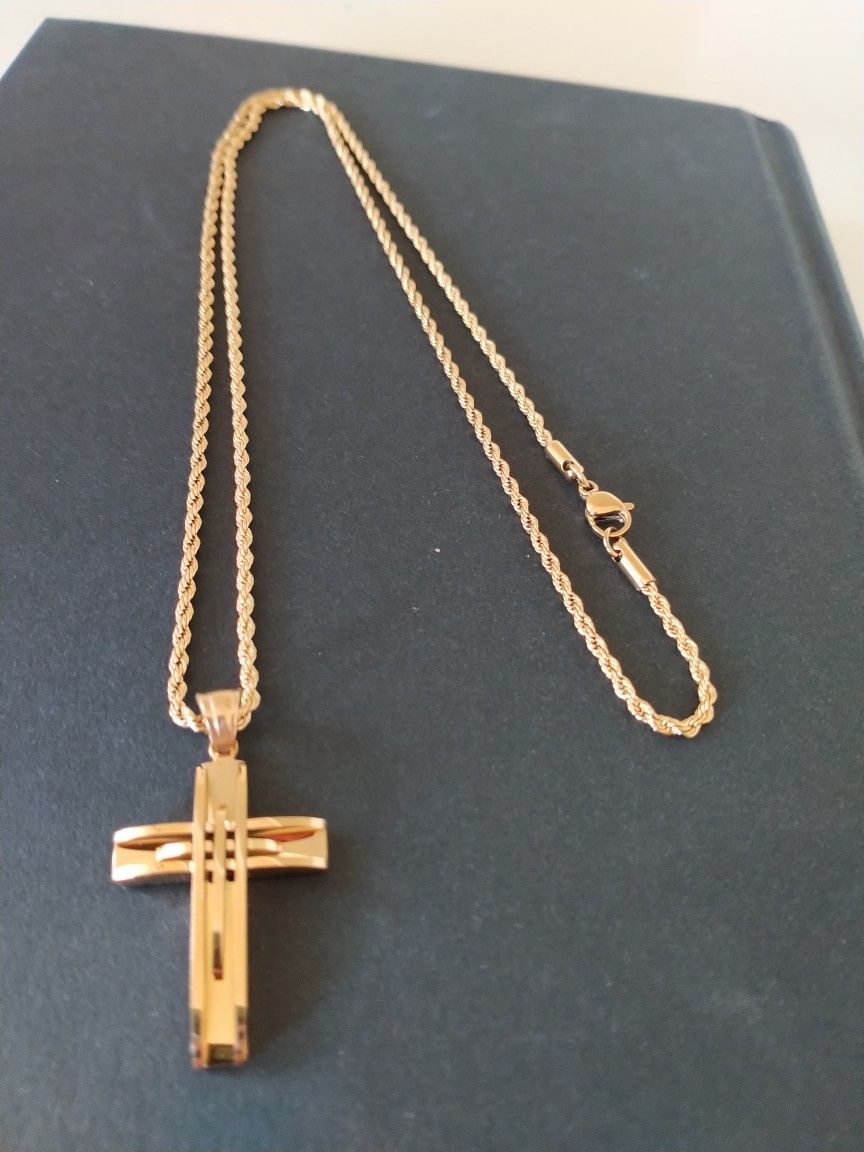 Gold 18k Plated Rope Necklace Chain