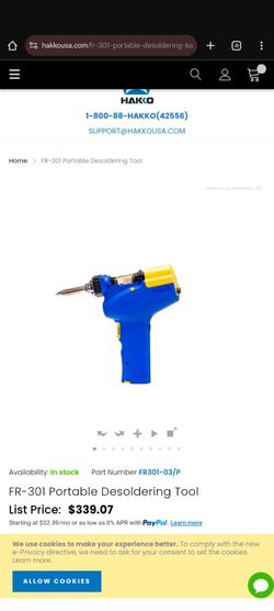 Hakko FR-301 Portable Desoldering Tool