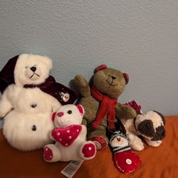 Holiday Stuffed Animals Plushes- Bear, Dog, Puppy