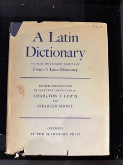 A Latin Dictionary Lewis & Short 1966 Oxford Hardcover Dust Jacket