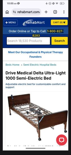 Delta ultra light 1000 semi-electric Bed