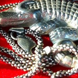 High End Sterling Silver Crocodile Men Necklace Chain