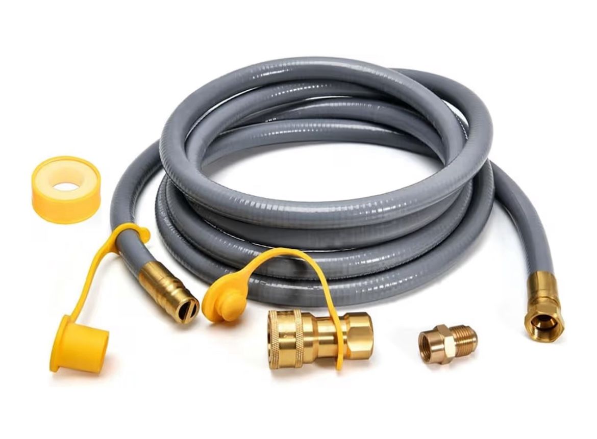 Natural Gas Hose 1/2 Inch 10Ft, Natural Gas Line Hose with Quick Connect Fittings, Use for Grill,Patio Heater,Pizza Oven,BBQ Conversion, CSA