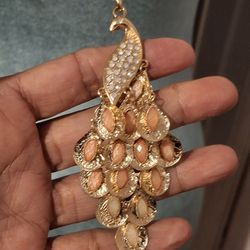 Peacock Pendant Long Necklace 