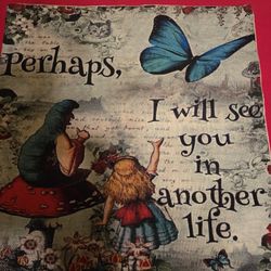 17"  By  17" Alice In Wonderland Pillow Case 