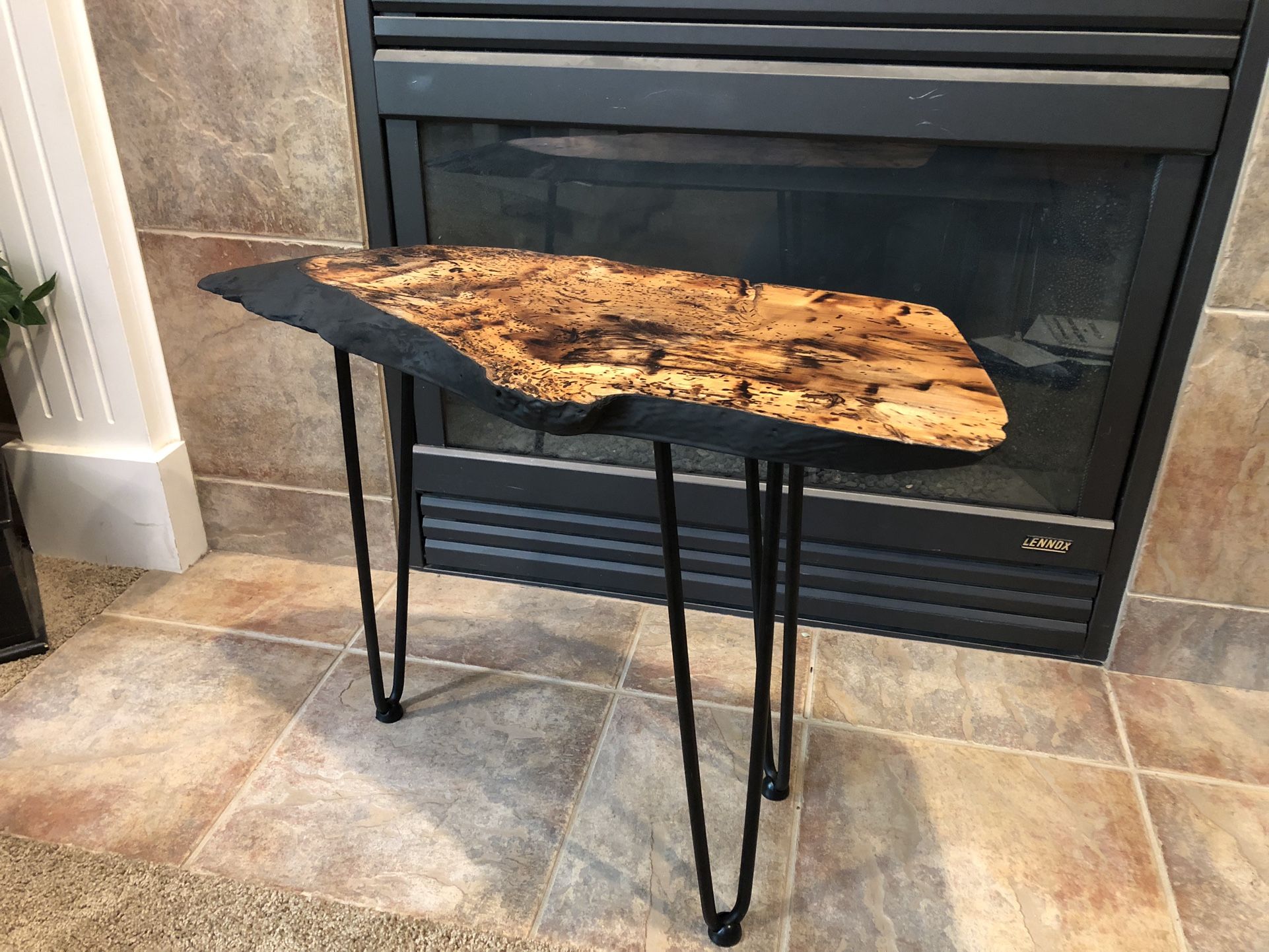 Live Edge Wooden End Table