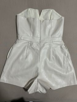 Do+Be Ivory Faux Leather Strapless Romper- Size M