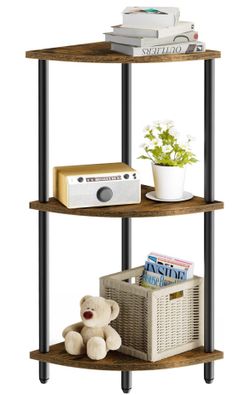 SRIWATANA 3-Tier Corner Shelf Stand for Small Space, 29.5" Standing Corner Shelf