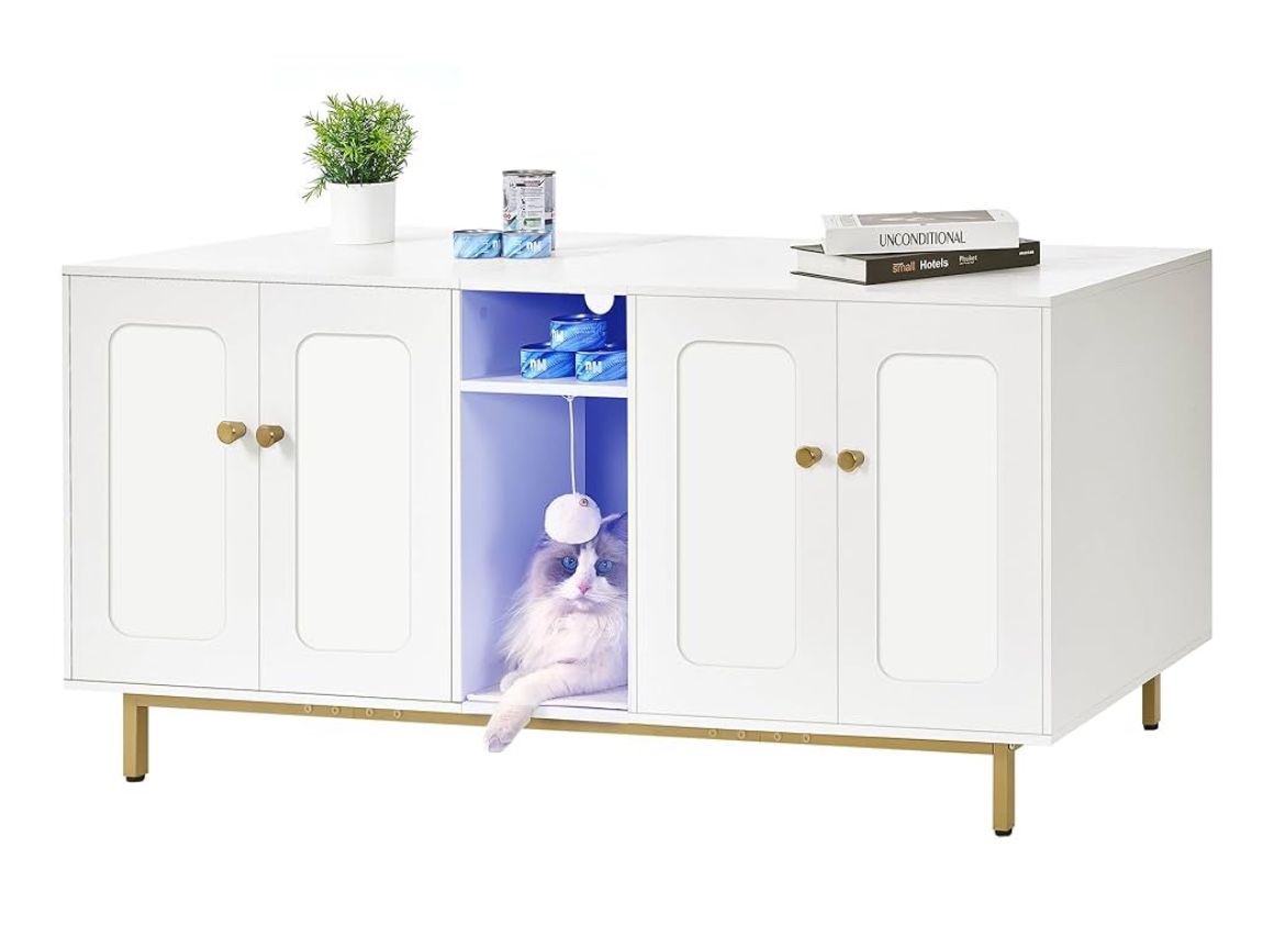 Dual Litter Box Enclosure/TV stand