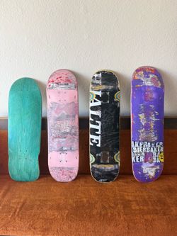 Used skateboard decks