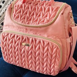 Tealari Designer Baby Diaper Bag - Coral/Pink - Excellent Condition