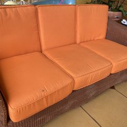 Outdoor Wicker Sofa Set Sunbrella Cushion