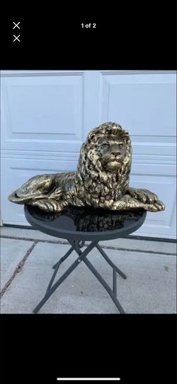 Golden lion statue