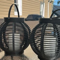 Brand New 2 Large Round Solar Lanterns 
