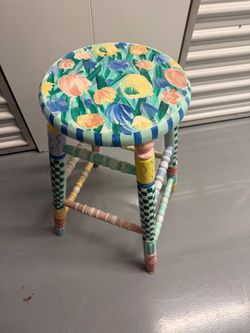 Bright hand painted stool set