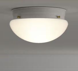 7 in. 1-Light White Mushroom Flush Mount