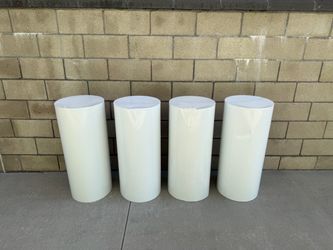 NEW 36” Round Cylinder Pedestal Stands Set Of 4 for Cake Dessert, Flower, & Ornament - Party Display