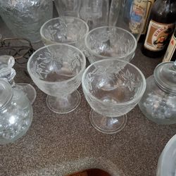 Set Of 4 Princess House Desert / Ice Cream Cups