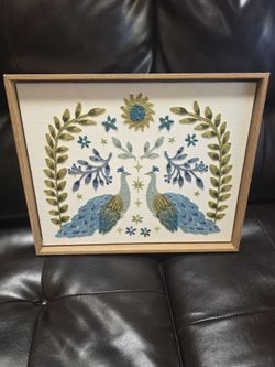 Textile Art peacocks