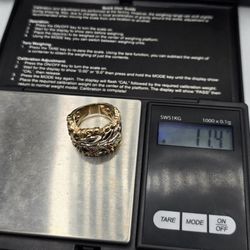 Solid 14kt Gold Nugget Style Ring Anillo De Oro 14kt Estilo Nugget