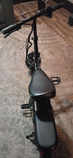 Black Folding Electric Scooter with Seat