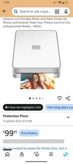 Lifeprint 2x3 Portable Photo and Video Printer