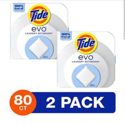 Tide Evo Laundry Detergent Free & Gentle 2-Pack 80ct