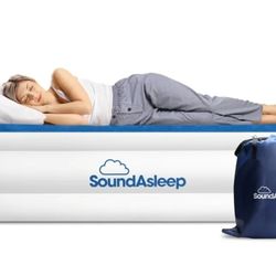SoundAsleep Dream Series Luxury Air Mattress with ComfortCoil Technology & Built-in High Capacity Pump for Home & Camping- Double Height, Adjustable, 