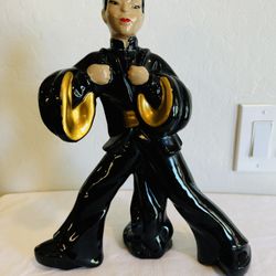 Vintage 1950's VASE Figurine Retro Asian Nubian Blackamoor Figure Statue