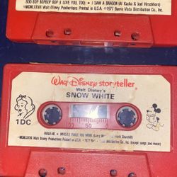 vintage Walt Disney Storyteller audio cassette tapes are collectible items from 1977 featuring classic stories and songs.  