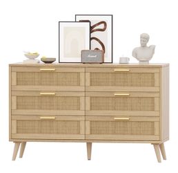 6 Drawer Rattan Dresser