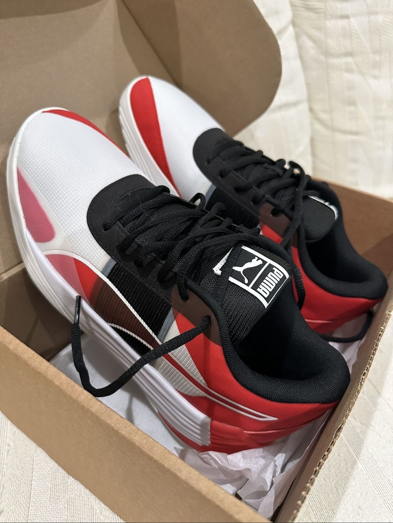 NEW PUMA Basketball Shoes 377035-02 Fusion Nitro Team Red Black White Men's 10