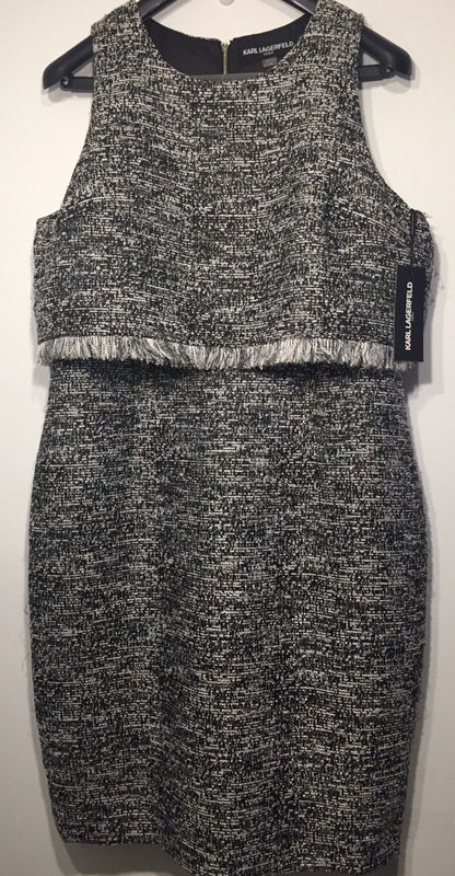 Karl Lagerfeld Paris Chanel inspired tweed dress size 16