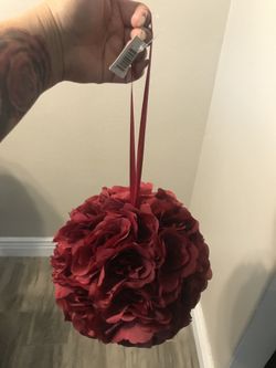 ROSES BALL SHAPED ROSES FOR DECORATION OR CENTERPIECE $6 EACH BURGUNDY COLOR
