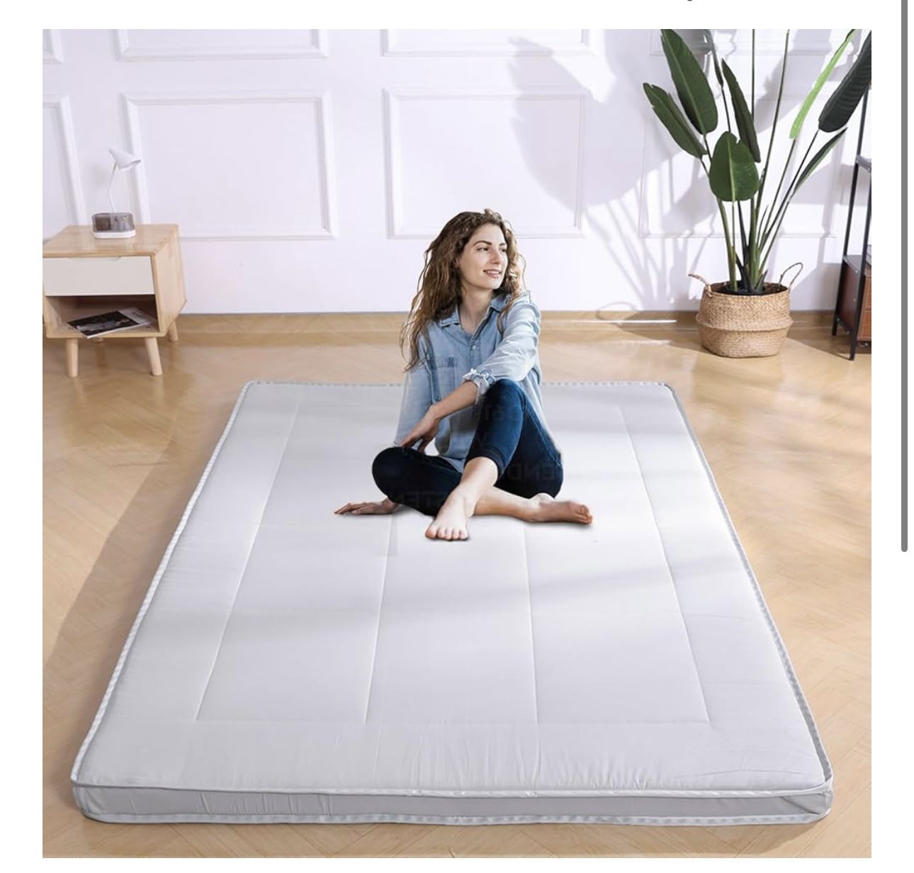 Resin Japanese Futon Mattress Floor Futon Beds Tatami Mat Couch Bed Twin Futon Mattresses for Adults Twin Grey