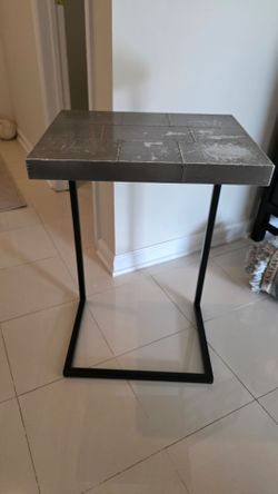 World Market C-shaped Sofa Table