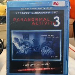UNRATED Director’s Cut- Paranormal Activity 3 Blu-ray + DVD + Digital Copy NIP