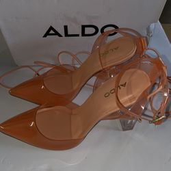 ALDO TILAH PEACH HEELS Size 7.5 