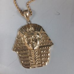 10k Rope Chain W Pendant 