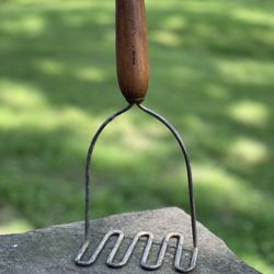 Vintage Primitive Rustic Potato Masher Natural Wood Handle Kitchen Tools