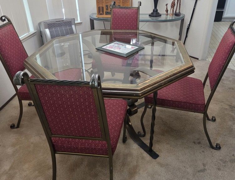 Wrought Iron Dining Table With 4 Chairs