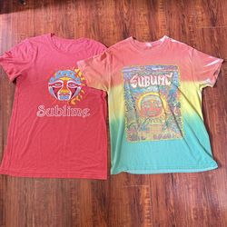 2-Sublime Sun T-Shirt Red/Orange Color Preowned Size Medium Men’s Read Info Blw!