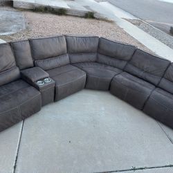 Large Soft Leather Sectional Couch