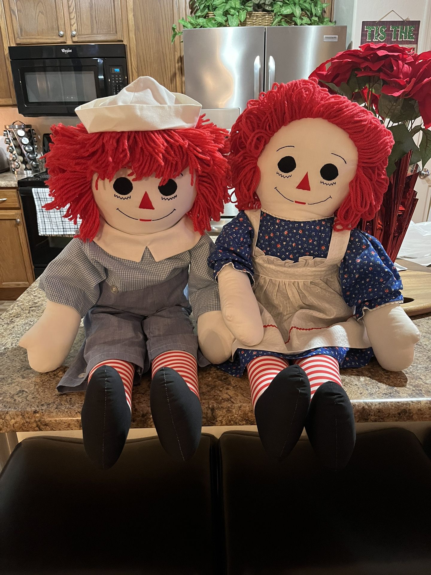 Collectors Hand Made Raggedy Ann And Andy Dolls