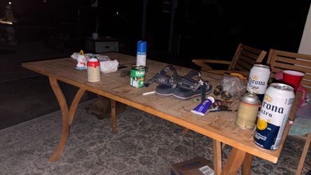 Patio table and six chairs set