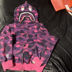 A Bathing Ape Purple Camo Zip Up Hoodie