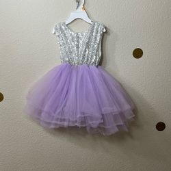 Princess Tulle Tutu Girl Dress Wedding Pageant Party Baby Dresses Age 1-3 Years, Purple