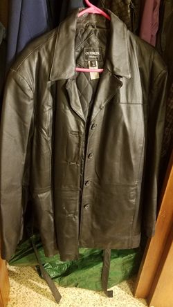 Women Black Leather Coat size 3X