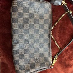 Louis Vuitton Damier Ebene Eva Clutch Crossbody – Full Set – Excellent Condition