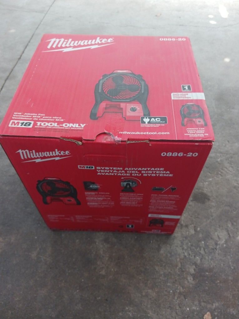 Milwaukee M18 (tool only) jobside fan New